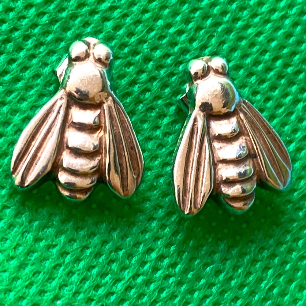 Sterling silver Bee Fly stud post earrings